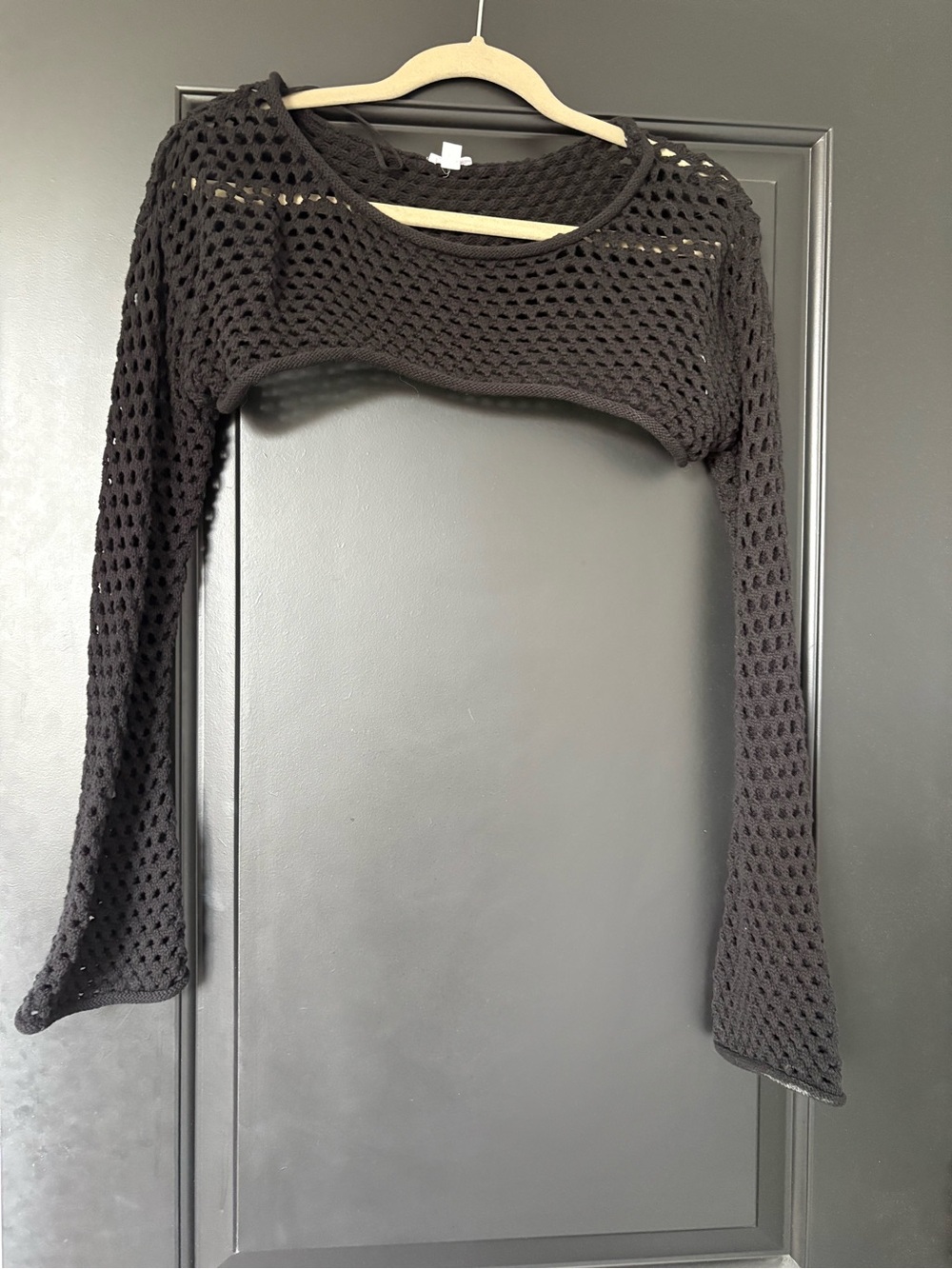 Garage Black Crochet Knit Crop Top
